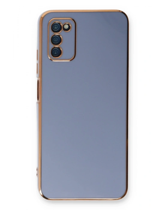 Newface Samsung Galaxy A03S Kılıf Volet Silikon - Mavi