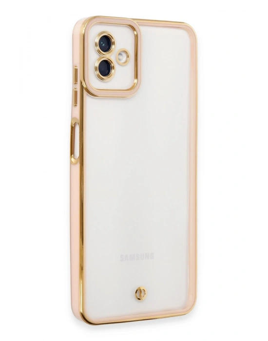 Newface Samsung Galaxy A04 Kılıf Liva Lens Silikon - Rose