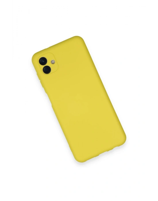 Newface Samsung Galaxy A04 Kılıf Nano içi Kadife Silikon - Sarı