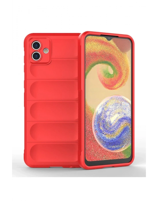 Newface Samsung Galaxy A04 Kılıf Optimum Silikon - Kırmızı