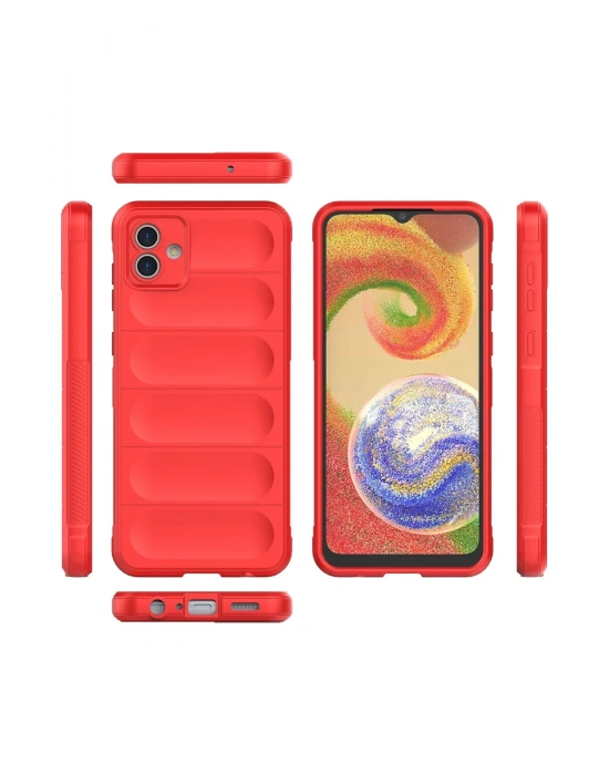 Newface Samsung Galaxy A04 Kılıf Optimum Silikon - Kırmızı
