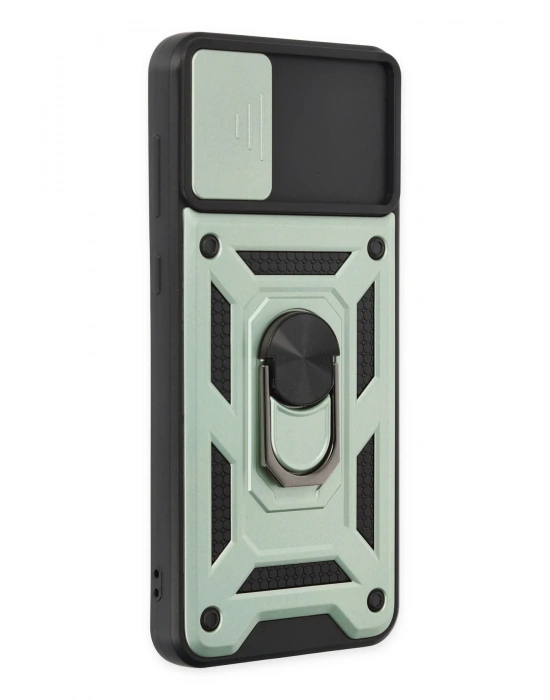 Newface Samsung Galaxy A04 Kılıf Pars Lens Yüzüklü Silikon - Yeşil