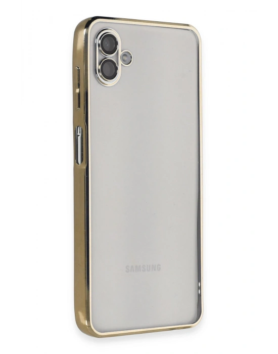 Newface Samsung Galaxy A04 Kılıf Razer Lensli Silikon - Gold