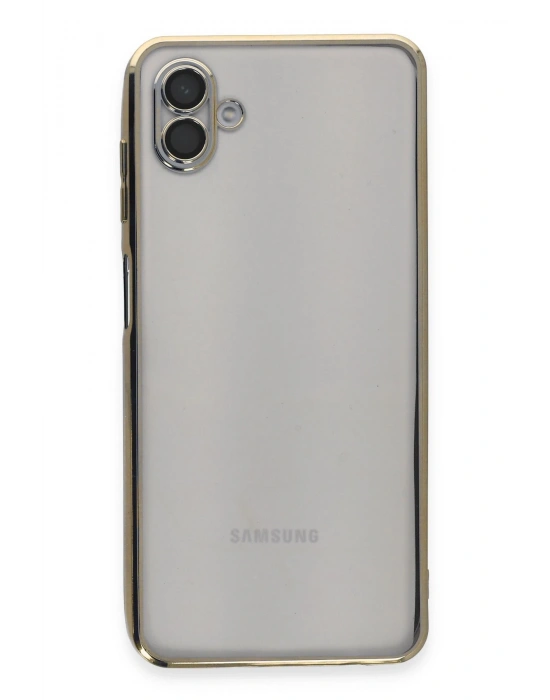 Newface Samsung Galaxy A04 Kılıf Razer Lensli Silikon - Gold