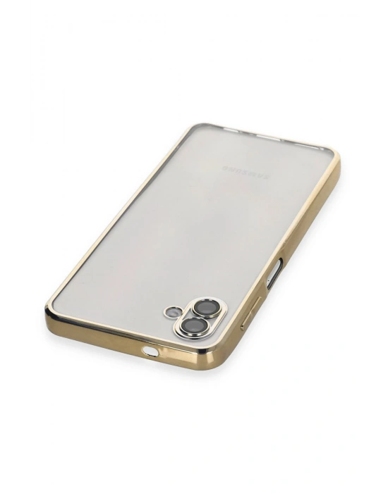 Newface Samsung Galaxy A04 Kılıf Razer Lensli Silikon - Gold
