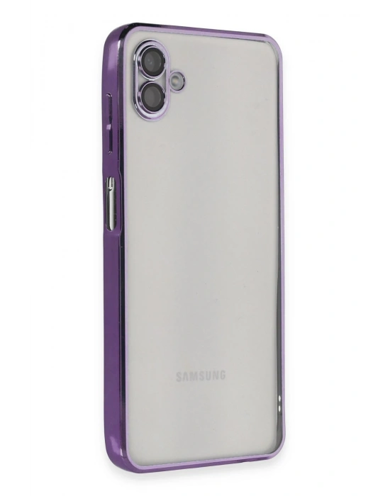 Newface Samsung Galaxy A04 Kılıf Razer Lensli Silikon - Mor