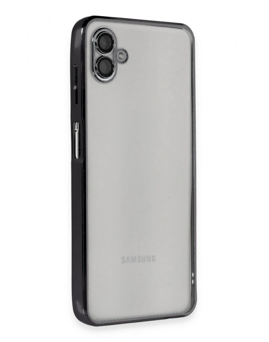 Newface Samsung Galaxy A04 Kılıf Razer Lensli Silikon - Siyah