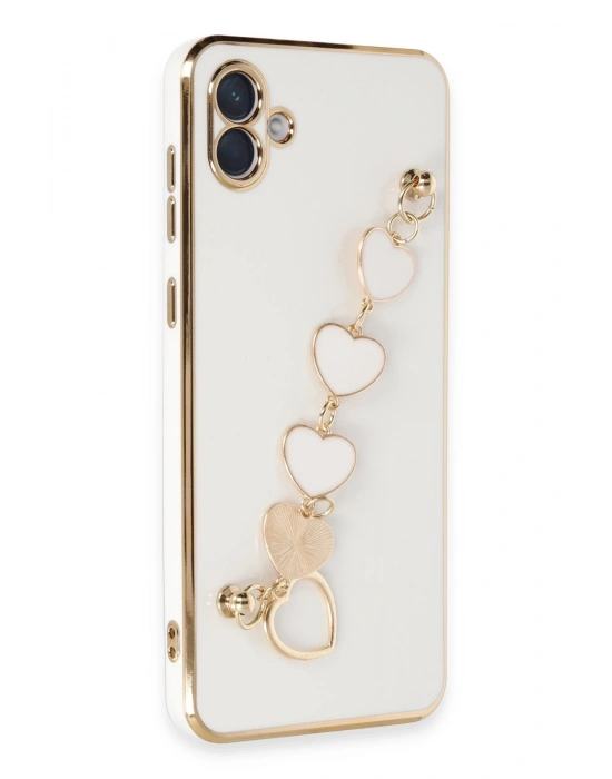 Newface Samsung Galaxy A04E Kılıf Esila Silikon - Beyaz