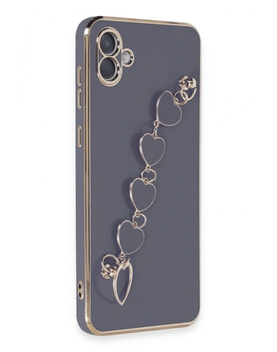 Newface Samsung Galaxy A04E Kılıf Esila Silikon - Gri