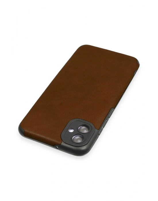 Newface Samsung Galaxy A04E Kılıf Loop Deri Silikon - Kahverengi