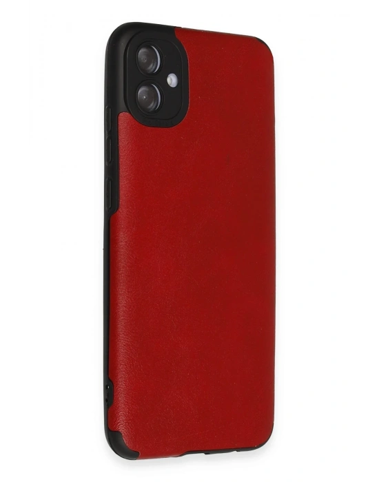 Newface Samsung Galaxy A04E Kılıf Loop Deri Silikon - Kırmızı