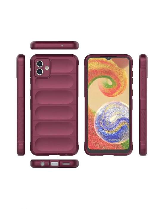Newface Samsung Galaxy A04E Kılıf Optimum Silikon - Bordo