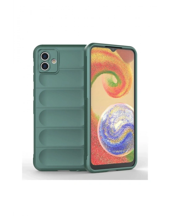 Newface Samsung Galaxy A04E Kılıf Optimum Silikon - Koyu Yeşil