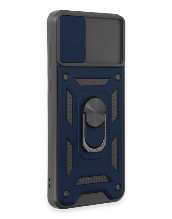 Newface Samsung Galaxy A04E Kılıf Pars Lens Yüzüklü Silikon - Lacivert