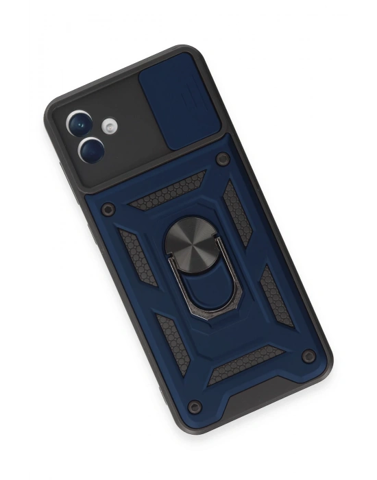 Newface Samsung Galaxy A04E Kılıf Pars Lens Yüzüklü Silikon - Lacivert