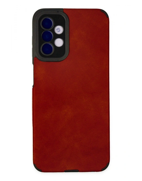 Newface Samsung Galaxy A04S Kılıf Loop Deri Silikon - Kırmızı