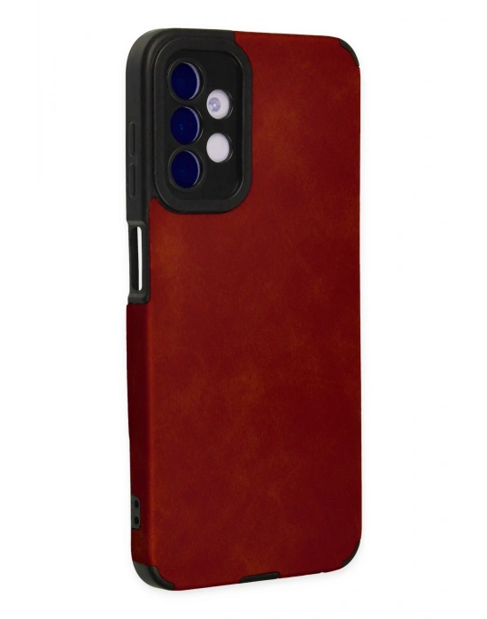 Newface Samsung Galaxy A04S Kılıf Loop Deri Silikon - Kırmızı