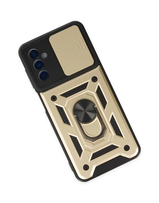 Newface Samsung Galaxy A04S Kılıf Pars Lens Yüzüklü Silikon - Gold