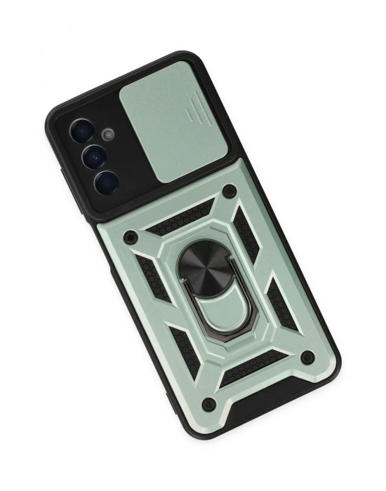 Newface Samsung Galaxy A04S Kılıf Pars Lens Yüzüklü Silikon - Yeşil