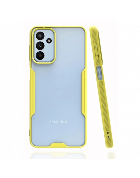 Newface Samsung Galaxy A04S Kılıf Platin Silikon - Sarı