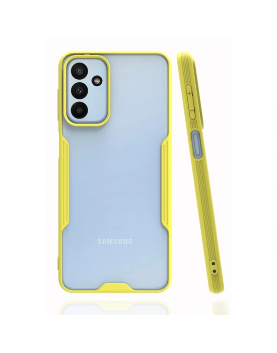 Newface Samsung Galaxy A04S Kılıf Platin Silikon - Sarı