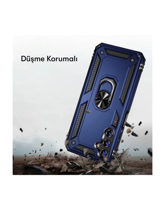 Newface Samsung Galaxy A04S Kılıf Sofya Yüzüklü Silikon Kapak - Gold