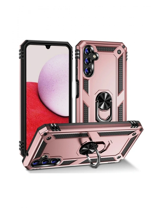 Newface Samsung Galaxy A04S Kılıf Sofya Yüzüklü Silikon Kapak - Rose