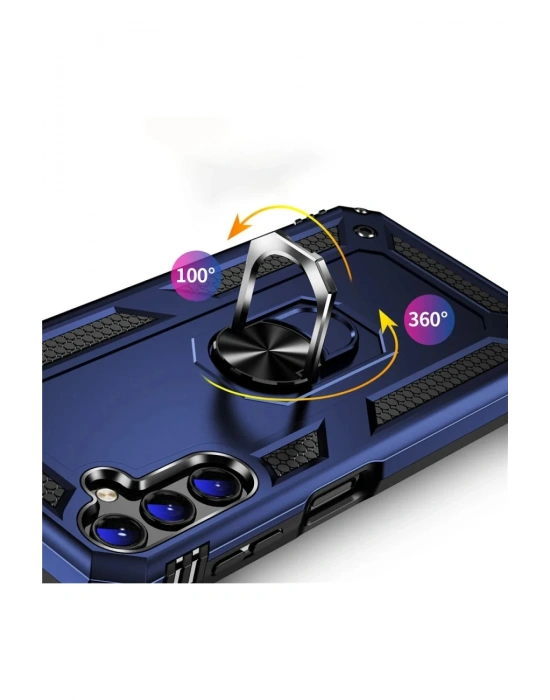 Newface Samsung Galaxy A04S Kılıf Sofya Yüzüklü Silikon Kapak - Siyah