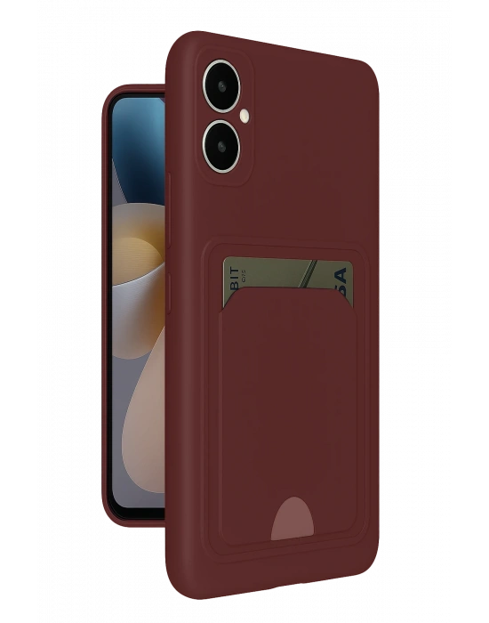 Newface Samsung Galaxy A05 Kelvin Kartvizitli Silikon - Bordo