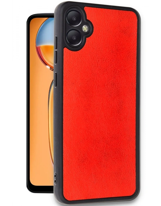 Newface Samsung Galaxy A05 Kılıf Aras Deri Kapak - Kırmızı