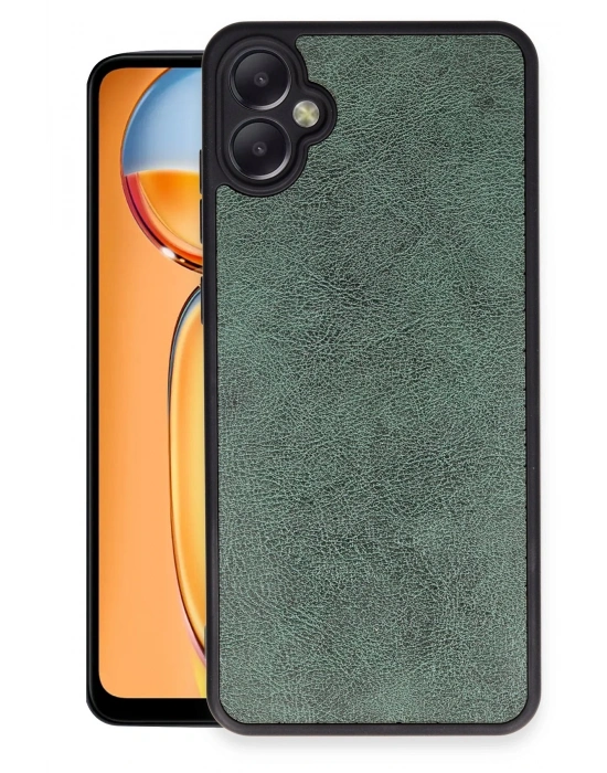 Newface Samsung Galaxy A05 Kılıf Aras Deri Kapak - Koyu Yeşil