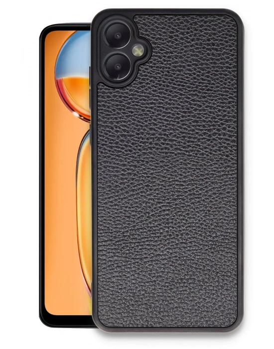 Newface Samsung Galaxy A05 Kılıf Aras Deri Kapak - Siyah