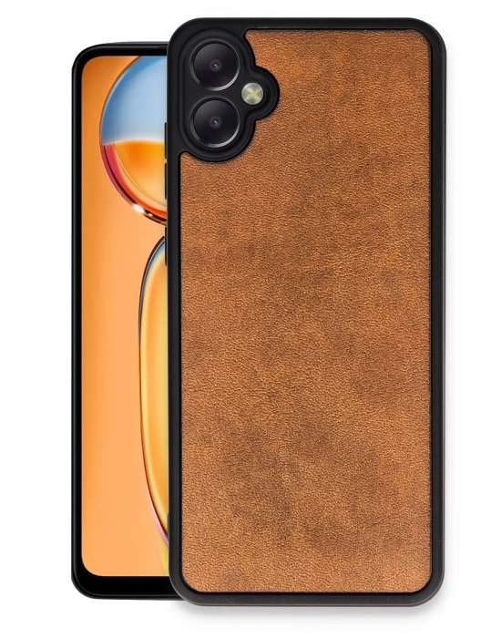 Newface Samsung Galaxy A05 Kılıf Aras Deri Kapak - Taba