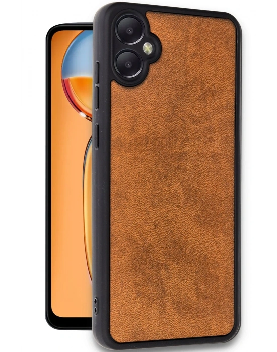 Newface Samsung Galaxy A05 Kılıf Aras Deri Kapak - Taba