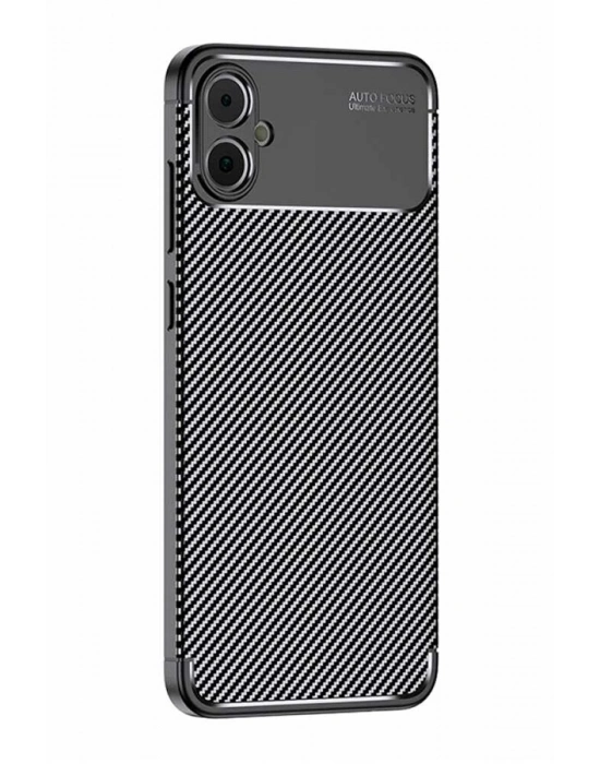 Newface Samsung Galaxy A05 Kılıf Auto Focus Karbon Kapak - Siyah