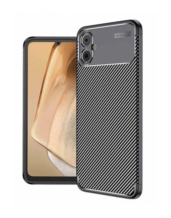 Newface Samsung Galaxy A05 Kılıf Auto Focus Karbon Kapak - Siyah