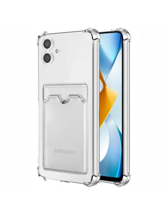 Newface Samsung Galaxy A05 Kılıf Kart Şeffaf Silikon - Şeffaf