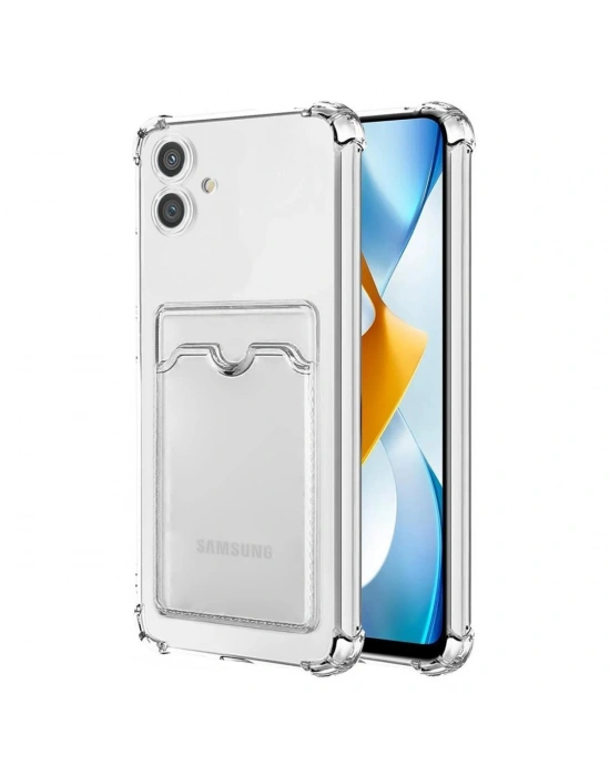 Newface Samsung Galaxy A05 Kılıf Kart Şeffaf Silikon - Şeffaf