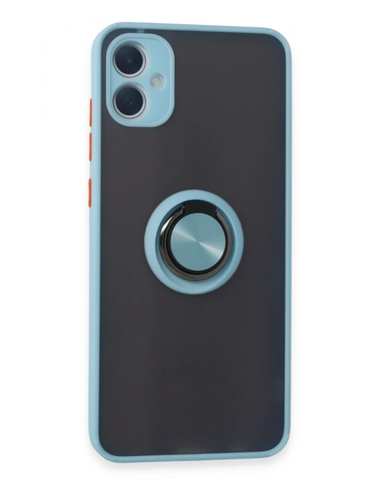 Newface Samsung Galaxy A05 Kılıf Montreal Yüzüklü Silikon Kapak - Buz Mavi