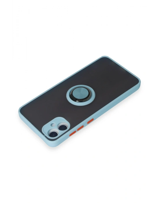 Newface Samsung Galaxy A05 Kılıf Montreal Yüzüklü Silikon Kapak - Buz Mavi