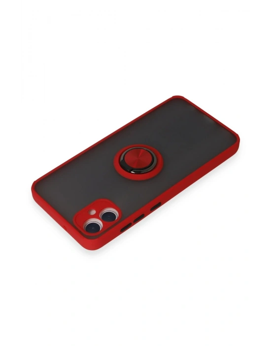 Newface Samsung Galaxy A05 Kılıf Montreal Yüzüklü Silikon Kapak - Kırmızı