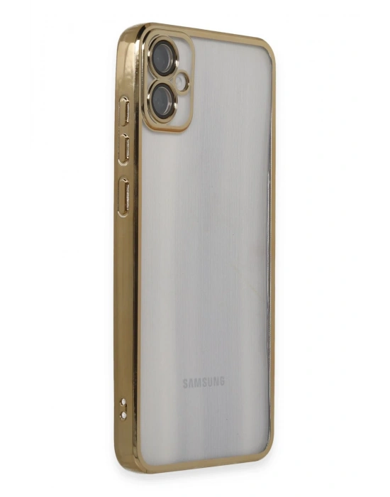 Newface Samsung Galaxy A05 Kılıf Razer Lensli Silikon - Gold