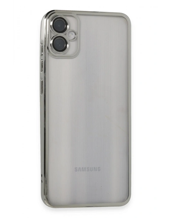 Newface Samsung Galaxy A05 Kılıf Razer Lensli Silikon - Gümüş