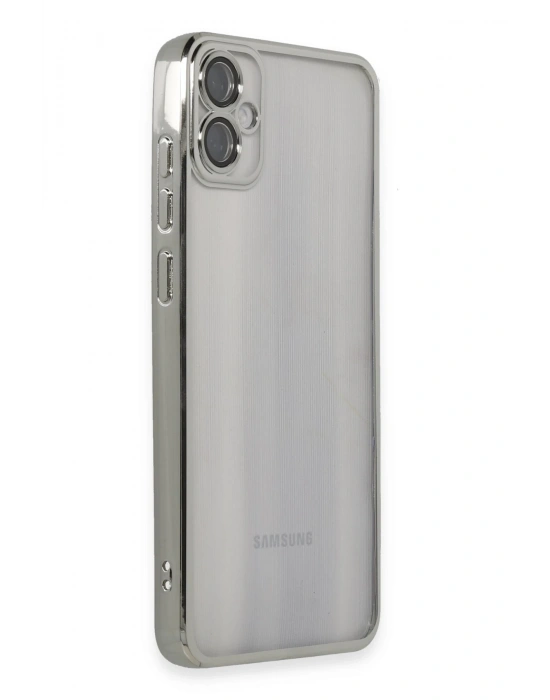 Newface Samsung Galaxy A05 Kılıf Razer Lensli Silikon - Gümüş