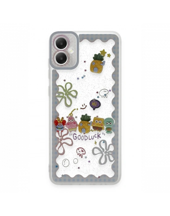 Newface Samsung Galaxy A05 Kılıf Sweet Desenli Silikon Kapak - Açık Mavi