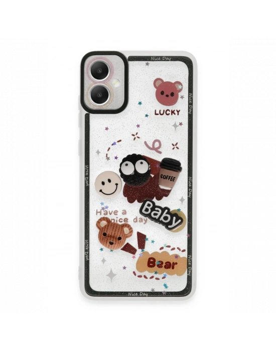 Newface Samsung Galaxy A05 Kılıf Sweet Desenli Silikon Kapak - Sarı