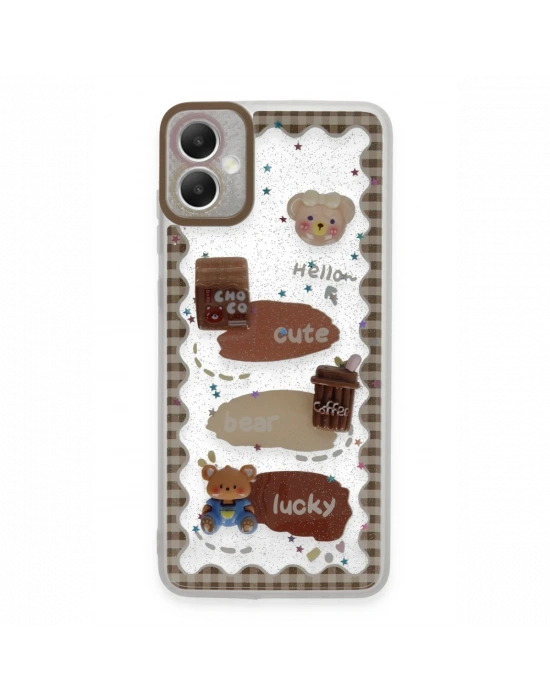 Newface Samsung Galaxy A05 Kılıf Sweet Desenli Silikon Kapak - Şeffaf