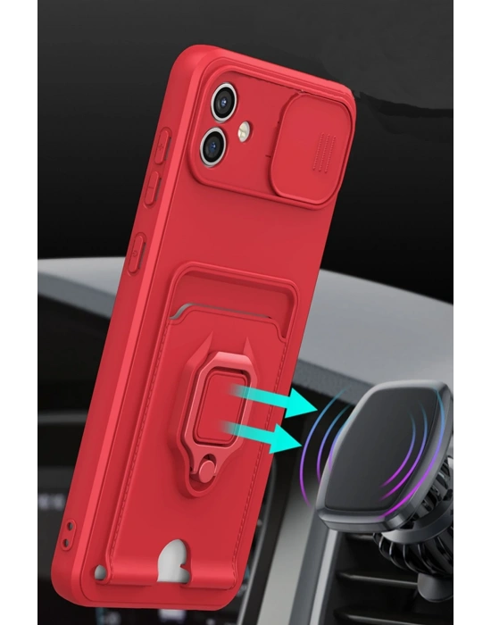 Newface Samsung Galaxy A05 Kılıf Zuma Kartvizitli Yüzüklü Silikon - Lacivert