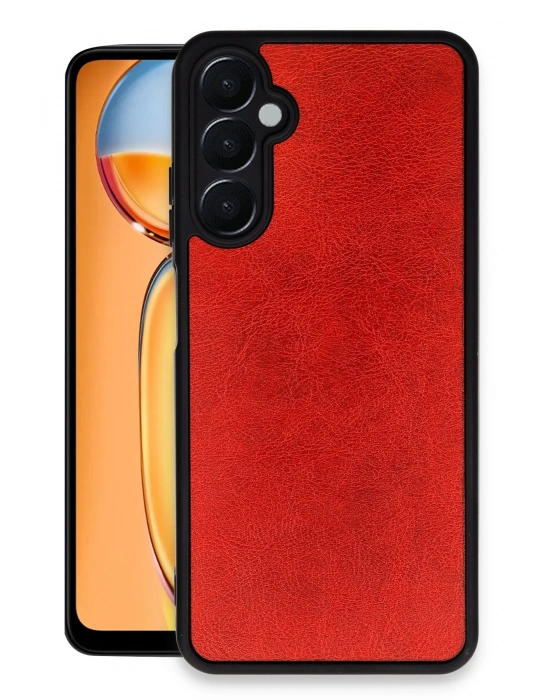 Newface Samsung Galaxy A05S Kılıf Aras Deri Kapak - Kırmızı