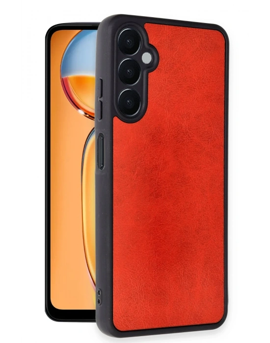 Newface Samsung Galaxy A05S Kılıf Aras Deri Kapak - Kırmızı